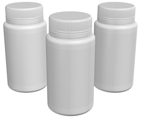  Realistic 3D Bottle Mock Up Template on White Background.3D Rendering 