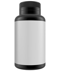  Realistic 3D Bottle Mock Up Template on White Background.3D Rendering 
