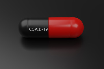 Medication treatment and prevention of new corona virus infection COVID-19,novel coronavirus disease 2019 or nCoV 2019 ,Antiviral Drug for stop Pandemic COVID-19 infectious concept 3D illustration