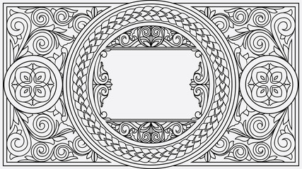 Black and white vintage ornate decorative card