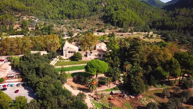 Aerial view of the Jardines de Alfabia, Mallorca, Spain
