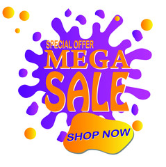 Banner Mega sale, Special Offer - Modern design - illustration.editable text