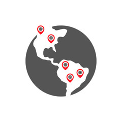 Fototapeta premium Coronavirus decease outbreak. Covid-19. Location of the infection. Epicenter of the infection. Vector illustration. EPS 10