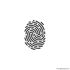 Human fingerprint. Vector illustration. Isolated fingerprint on white background