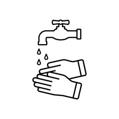 Washing hand vector icon sign