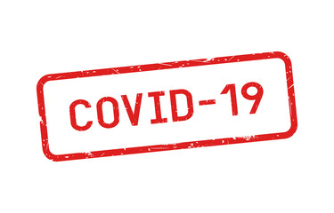 COVID-19 Coronavirus with red grunge rubber stamp
