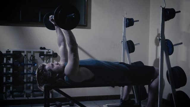 Workout in the old gym - french press