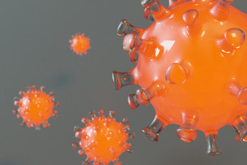 wizualizacja symboliczna obrazująca komórkę wirusa - obrazy, fototapety, plakaty