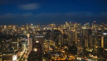 Fototapeta na wymiar Singapore cityscape series - The Singapore skyline at dusk.