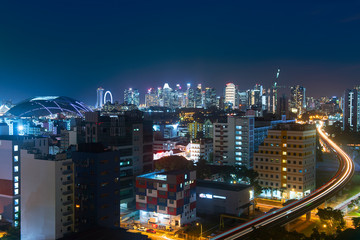Fototapeta na wymiar Singapore cityscape series - The Singapore skyline at dusk.