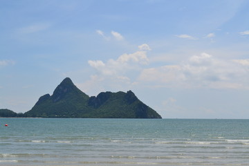 Mountain view and summer beach landscape, Seascape at beautibul beach in Thailand  