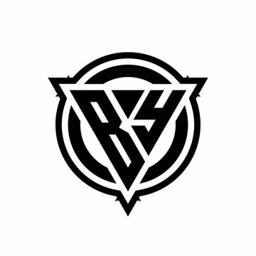 recommend clip art: BY logo with triangle shape and circle with outline rounded design template