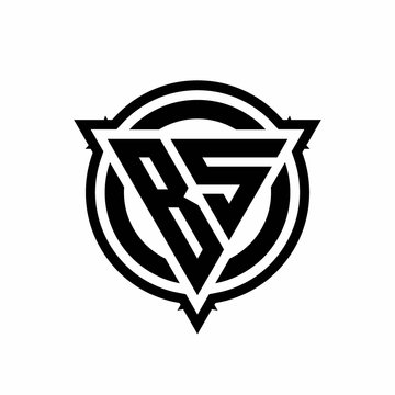 recommend clip art: BS logo with triangle shape and circle with outline rounded design template