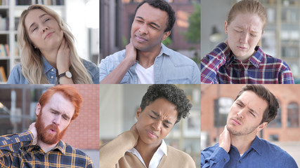 The Collage of Young People Having neck pain
