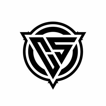 recommend clip art: CS logo with triangle shape and circle with outline rounded design template