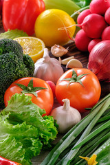 Healthy and wholesome food. Assorted fresh and juicy vegetables
