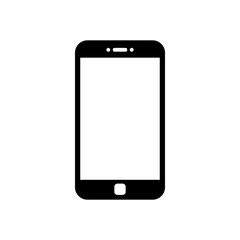 Smartphone mockup with blank screen. Black vector frameless smart phone, cellphone isolated on white background