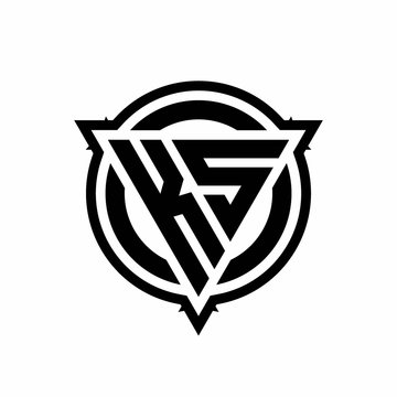 recommend clip art: KS logo with triangle shape and circle with outline rounded design template