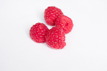 raspberries isolated on white background