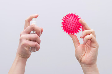 Disinfection with hand spray antiseptic