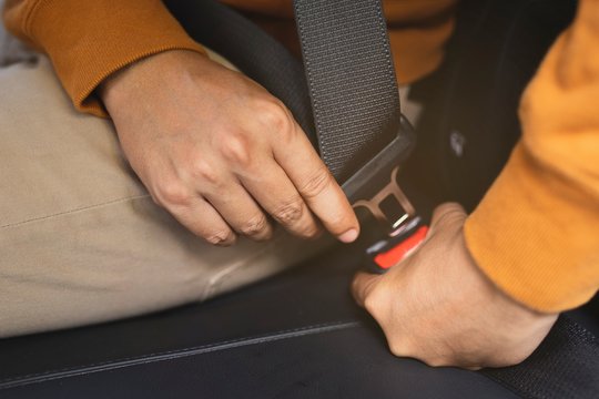 close up hand and safety belt