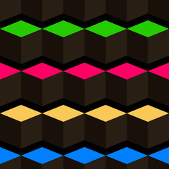 Obraz premium Black cubes. 3D-modeling. Minimalism. Isolated on black background. Vector illustration for web design or print.