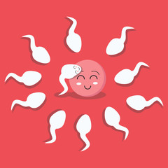 sperm impregnate a fertile egg vector illustration