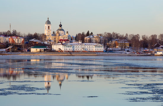 View of the ancient Russian city Myshkin