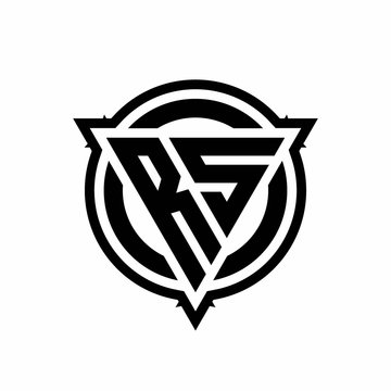 recommend clip art: RS logo with triangle shape and circle with outline rounded design template