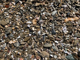 gravel at beach (colorful rocks)