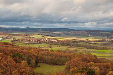 Fototapeta na wymiar landscpae autumn view in franconia germany