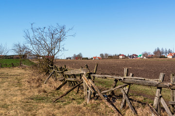 Krajobraz wiejski. Przedwiośnie na Podlasiu, Polska