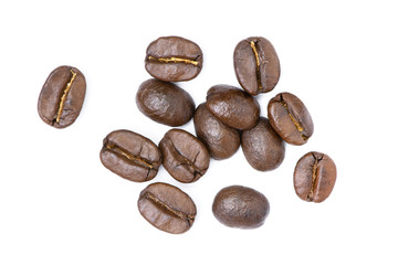 Obraz premium Roasted coffee bean isolated on white.