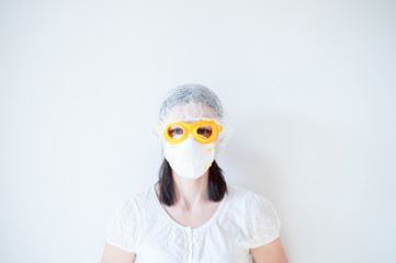 Covid-19 infected patient in quarantine room with quarantine