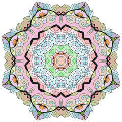 Colorful cute Mandalas. Decorative unusual round ornaments.