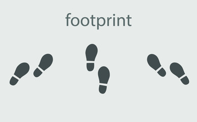 Human shoe footprint icon. Vector footwears. Flat style. Black silhouettes. Illustration isolated on white background.