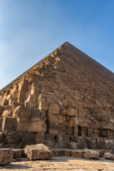 Bottom up view of the Great Pyramid of Giza