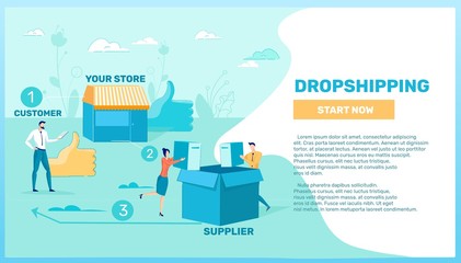 Dropshipping Technology and Goods Delivery Set.