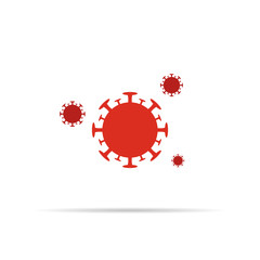 Coronavirus Vector Icon. Infographic Element . Virus Cell Icon. Corona Virus Sign Icon. Wuhan Pneumonia. COVID-19 NCOV-2019 Corona Virus Abbreviation. Bacteria Scheme. Vector Illustration