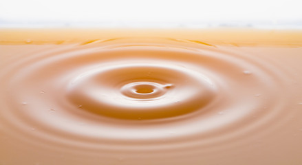 rippling after a few drops of peach juice.