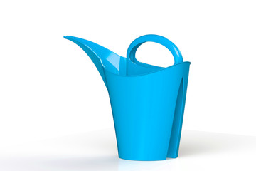 Plastic watering can for watering the flowers of the garden. 3D render