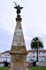 Obraz premium Fountain of Fame in Ferrol, in front of the Puerta del Parque del Arsenal Militar. Galicia, Spain, Europe. October 7, 2019 