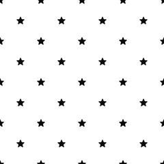 Seamless Star Pattern. Black and white vector illustration..