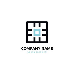 Obraz premium Creative Square vector logo icon design template. Abstract logotype concept element sign shape.