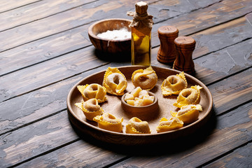 Raw traditional Itallian ravioli