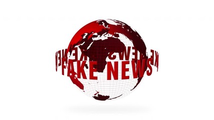 fake news and red globe animated - Powered by Adobe