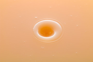 rippling after a few drops of peach juice.