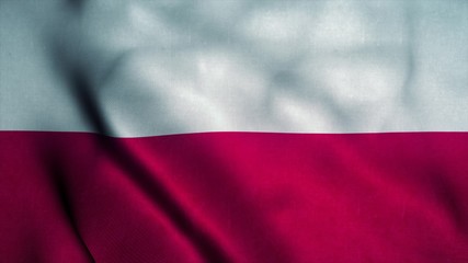 Poland flag waving in the wind. National flag of Poland. Sign of Poland. 3d illustration