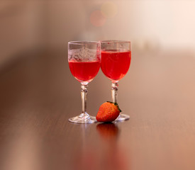 Red strawberries with various companies for parties