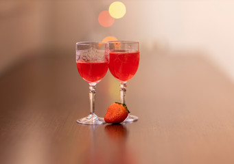 Red strawberries with various companies for parties